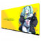 Odrys Cyberpunk Edgerunners XXL Giallo Gaming Mouse Pad - 900 x 400, bordo cucito per casa, lavoro, studio (Lucyna Kushinada) (A03, XXL)