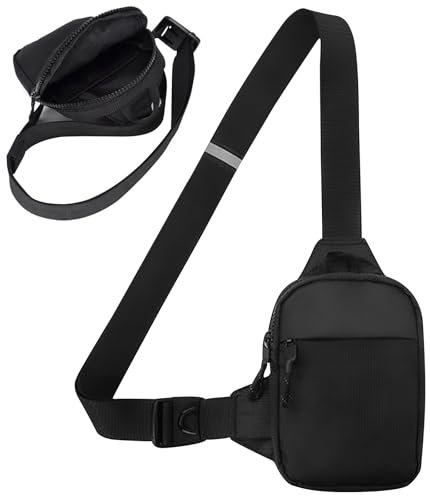 Realjoy Sling Chest Crossbody Bag,Wasserdicht Schultertasche Umhängetasche,Brusttasche Herren Klein mit Verstellbarem Schultergurt,für Outdoor-Sport,Wandern, Radfahren und Camping