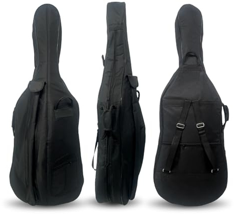 Vetimobato Cello Soft Case 1/2 Größe Reise Gigbag mit mehreren Taschen, Griff und verstellbaren Rückengurten, dicke Polsterung, wasserdicht, nicht scheuerndes Futter