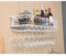 An der Wand montierte Weinregale, rustikaler Wand-Weinflaschen-/Glashalter, Weinschrank, Küchenbar-Einheit, schwebende Regale, Wandregal, Aufbewahrungs-Organizer-Rack (Farbe: Weiß, Größe: 8