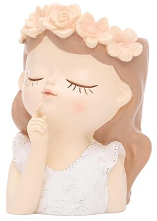 Teksome Maceta con Forma de niña, Linda Maceta para Plantas suculentas,Maceta con Soporte para Flores, macetas Creativas para bonsái - Contenedor de bonsái con Forma de niña Bonita, macetas de bonsái