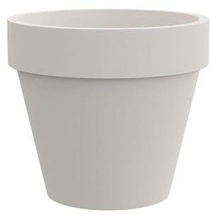 Tera Standard ONE Großer Pflanzkübel aus Harz für Innen und Außen, Moderner Pflanztopf für Pflanzen und Bäume, UV- und Frostbeständig, Design-Pflanzgefäß für Garten oder Zuhause - Ø100 cm Weiss