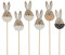 Osterhase im Ei Blumenstecker 29,5cm Holz 1 Stück Sortiert - Osterstecker Hase am Stab als Osterdeko Frühlingsdeko - Holzdeko für Ostern Frühling - Pflanzenstecker Dekostecker