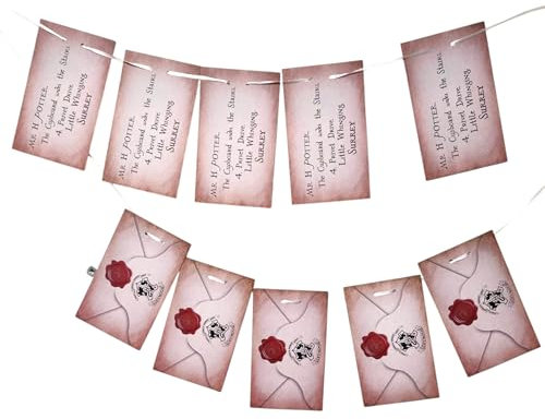 Zauberer Magische Buchstabe Banner Girlande Hogwart-Stil Umschlag Wimpelkette Harry Potters Party Dekoration