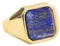 Skcess Goldring Edelstahl Ringe Herren, Männer Ringe 22MM Breiter Siegelring Lapislazuli Ring Verlobungsring Schmuck Herren Größe 60 (19.1)