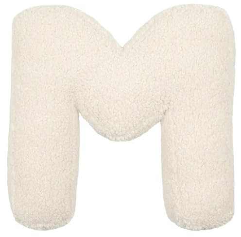 Comebachome Buchstabenkissen, englisches Alphabet M Buchstaben Kissen, weiches bequemes anfängliches Kissen, 15, 8x13.8x3, 9 Zoll Dekorative für Bettcouch