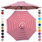 Chinimon Replacement Parasol Canopy 2m/2.5m/2.7m/3m/3.5m, 6/8 Arms Parasol Replacement Cover, Garden Parasol Replacement Canopy for Garden Umbrella Yard Beach (Red and White, 2m/6-Ribs)