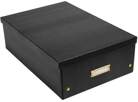 Exacompta - Ref. 62451E – Karton mit 5 Aufbewahrungsboxen Neo Déco – Lieferung flach – einfacher Aufbau durch Druckknöpfe – Format A3 – Maße 33 x 50 x 18 cm – Farbe Schwarz
