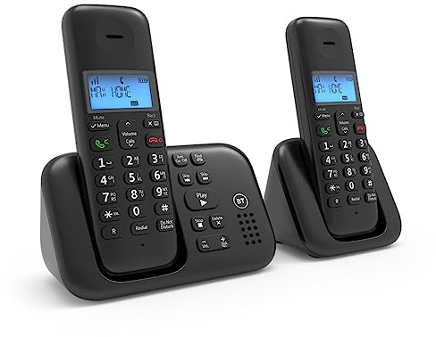 BT 3960 Cordless Landline House Phone, Home Phone, Nuisance Call Blocker, Do Not Disturb button, Answer Machine, Twin Handset Pack (Renewed)