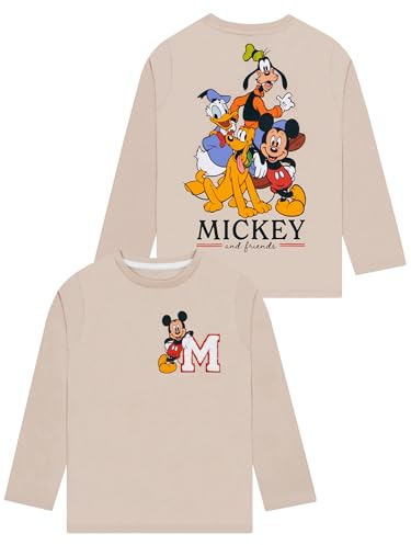 Disney Tshirt, Mickey Mouse Long Sleeve T Shirt, Boys Long Sleeve T-Shirts, 4-5 Years Beige