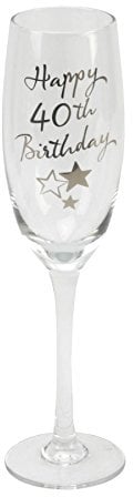 40th Birthday Stars Champagne Flute Glass Gift