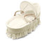 Luxury British Made White/Cream/Blue/Pink Broderie Anglaise Moses Basket Bedding/Covers Set. Basket Liner/Protector Included. (Basket is NOT Included) (Cream/Ivory)