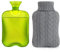 Samply Wärmflasche, 2 Liter, mit Strickbezug, transparent grün