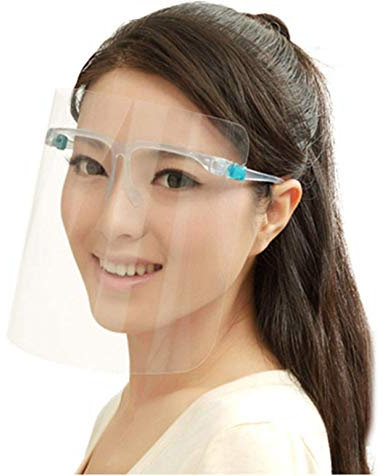 True Face Shield (10 Pack) Full Face Visor Glasses Protection Mask PPE Transparent Clear Plastic UK Transparent