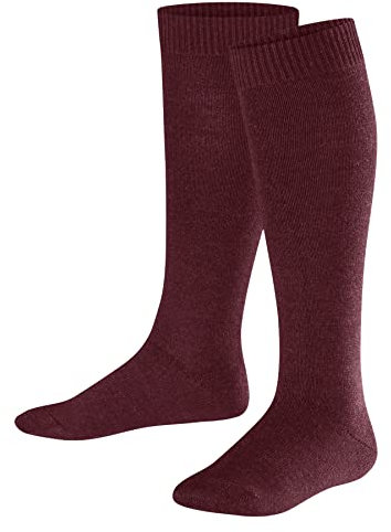 FALKE Unisex Kinder Kniestrümpfe Comfort Wool K Kh Wolle Funktionsmaterial lang einfarbig 1 Paar, Rot Ruby 8830, 31-34