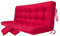 PillowPrim Rot Sitzauflage für Hollywoodschaukel, 150 cm Gartenschaukelkissen, Komfortable Bankauflage mit Rückenlehne, Passend für Rattanmöbel