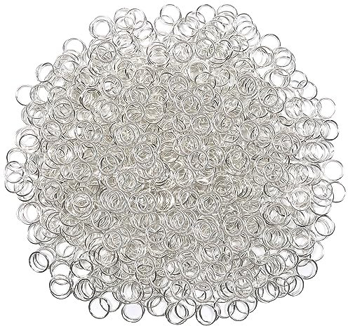 TOAOB 1000 Stück Biegeringe Spaltringe 8mm Silber Metall Kettenringe Biegeringe mit Öffner für Halsketten Armband DIY Schmuckherstellung