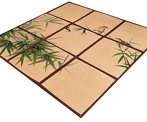 Teppichmatte aus Bambus, rutschfestes Wohnzimmer Balkon Teppiche aus Naturmaterial Campingmatten im Freien, 10 mm, 3 Modelle, anpassbare Größe (Farbe: C, Größe: 120 x 200 cm)