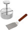FMProfessional Set de Utensilios de Cocina, incluye Prensador de Hamburguesas Profesional XXL de Acero Inoxidable y Paleta para Plancha de Acero Inoxidable, 30x7 cm