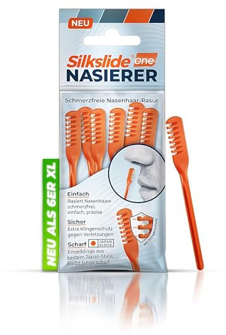 Silkslide Nasenhaartrimmer 6 Stück - Nasierer Nasenhaar Rasierer für Herren, Frauen with one blade bekannt aus Höhle der Löwen, Ohne Strom | hygienisch produziert in DE