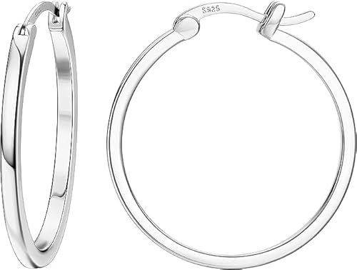 Dochais Gold Hoop Ohrringe für Frauen 14K Echtgold vergoldet Reifen mit 925 Sterling Silber Post Silver 30mm