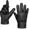 Harssidanzar Herren Lederhandschuhe Lammfell Touchscreen Handschuhe Fell gefüttert Winter Warm Fahren Lederhandschuhe SM043EU,Schwarz,Größe XL