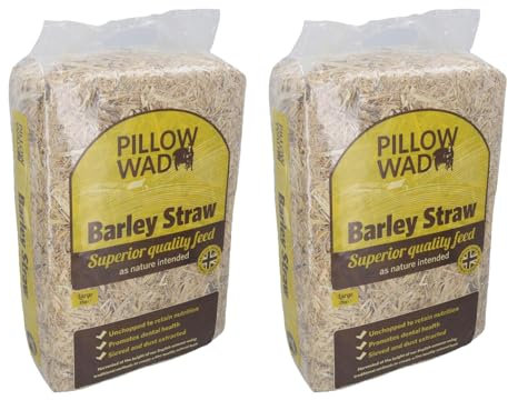 AB Tools 2 bolsas grandes de paja de cebada para animales pequeños, 2 kg