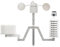 Kit de Compteur Météo, Anémomètre à Girouette, Capteur de Mesure de Vitesse, Connecteur RJ11, 3 Tasses, Jauge de Direction du Vent pour Compteur Météo