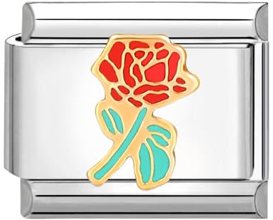 papasgix Italian Charms Module Blumen für 9mm Italian Charm Bracelet DIY Italian Style Charms für Damen Abnehmbar Italienisches Charm Armband Zubehör Mädchen Junge Geschenk