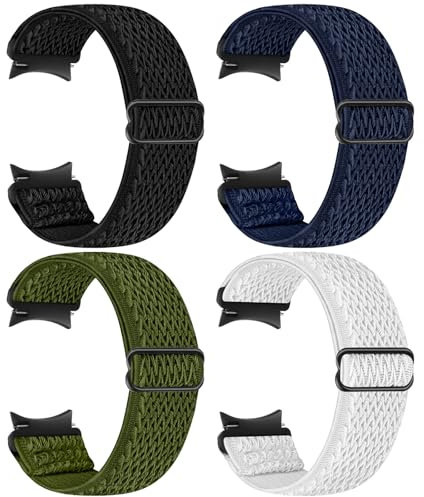 Yunshare Elastic Watch Straps - Compatible with Samsung Galaxy Watch 7/6 & 5 Series 40/44mm/43/47mm Classic & Pro - Nylon Solo Loop Women & Men - 2 Sizes