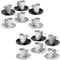 PALUPLUS Set 12 Tazzine Caffè con Piattino in Porcellana da 80 ml, Tazze da Espresso con manico, Lavabili in Lavastoviglie, adatte per Microonde, FANTASIA GRAPHIC -271