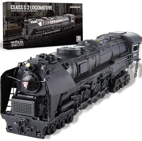 piececool 3D Puzzle Metall Dampflokomotive ST2, 3D Metall Puzzle Dampfzug, Modell Fahrzeug für 340 Edelstahl, Geburtstagsgeschenk, Modellbausatz Erwachsene