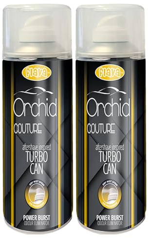 Orchid Couture Turbo Car Air Freshener Spray – Powerful, Strong & Long Lasting Odour Eliminating Sweet Floral Scent – Interior Freshener & Essential Car Accessories for Men and Women – 400ml, 2 Pack