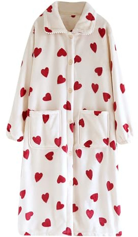 Peignoir thermique doux et confortable pour femme - Robe de chambre à boutons avec col - Longueur cheville - Robe de douche pour femme - Rechercher sur cette page - Robe fine pour femme