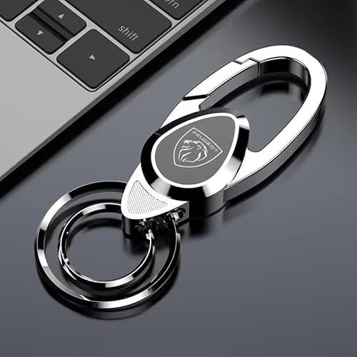 DALINGFA Auto Porte-clé pour Peugeot RCZ 2010-2013, Porte Clef Voiture Voiture Porte Clef Voiture Multifonction pour Hommes et Femmes,E