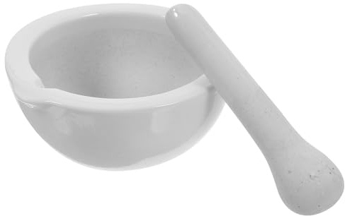 Angoily Mortier Outil en Laboratoire pour Pilon Céramique et Beige Multifonction Cuisine Étudiants et Chercheurs
