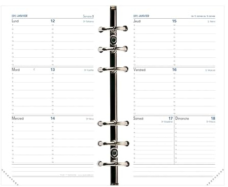 Quo Vadis Nachfüllpack Timer 17 Horizontal Taschen-Organizer, Wochenansicht, 10 x 17 cm, Jahr 2021 – 2022