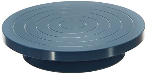 Glorex 2 2620 30 vasaio/tornio da Tavolo, Diametro Circa 22 cm, Alta qualità e stabilità, Cuscinetto a Sfera preciso per Una Rotazione fluida, Tinta Unita, Colore Grey-Blue, Diameter