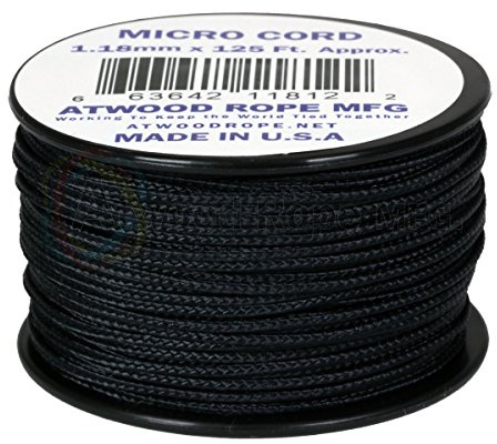 Atwood Rope MFG 1.18mm x 125' Micro Cord, Black