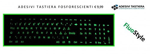 AdesiviTastiera.it - Adesivi Lettere Tastiera Italiano fosforescenti Si Illuminano al Buio Tasti Grandi