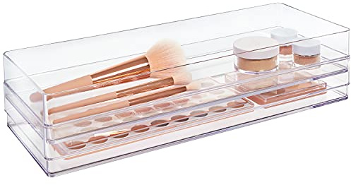 STORi Schubladen-Organizer aus Kunststoff, transparent, 38,1 x 15,2 x 5,1 cm, 2 Stück