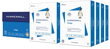 Hammermill Printer Paper, 20 lb Copy, 8.5 x 11-8 Ream (4,000 Sheets) - 92 Bright, Made in the USA