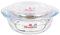 Quttin 63092 Cacerola Vidrio Redonda con Tapa, Multicolor, 1.1 l, Plastic