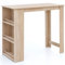 Wohnling Bartisch Sonoma 120x107,5x60 cm Stehtisch Holz Küchenbartisch, Bartresen mit integriertem Regal, Bar-Bistrotisch, Party-Theke