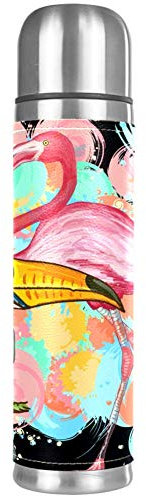 Bouteille isotherme en acier inoxydable pour toucans et flamants roses tropicaux 500 ml