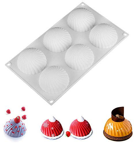 OCPO Kitchen Silikon Dessert Formen, Silikon Pralinenform, Silikon Pudding Formen, Mousse Kuchenform, Runde Kuchen Form mit 6 Mulden, für das Cupcake Backen, Seife Backform, Gelee