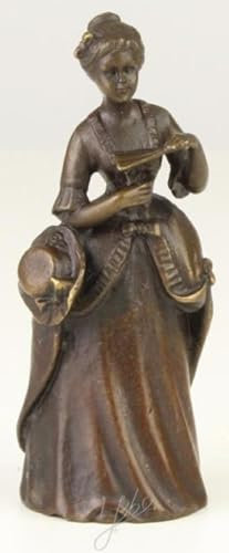 Casa Padrino Jugendstil Tischglocke Dame Bronze/Gold 4,1 x 3,9 x H. 10,6 cm - Tischklingel Service Glocke - Hotel & Gastronomie Accessoires