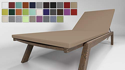 Rollmayer Sitzkissen für Sonnenliege Auflage Polster für Gartenliege Liegestuhl Strandliege Kollektion Vivid (Beige 3, 190x54x4cm - 1 Stück)