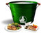 Vikkieerin - Barbecue de table au charbon de bois - Grand barbecue rond - Portable - Compact et léger - Style rétro - Vert - Ø 38 cm