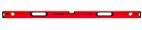 PRO800 Wasserwaage 120 cm mit Ergonomischen Profil - ERS+ (Easy Reading System) Präzise Wasserwaage mit Anti Shock Absorber Endkappen - Farbe Rot